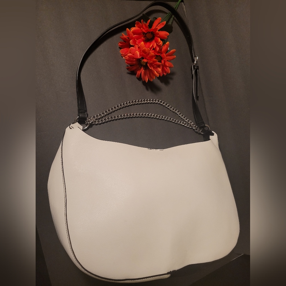 ZARA black/white handbag double chains long strap